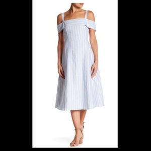 NWT NSR Striped Cold Shoulder Midi Dress M
